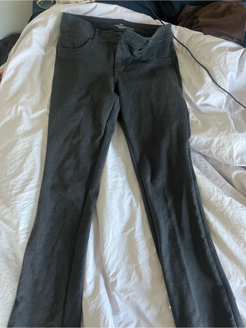 Dark Grey Flared Work Pants